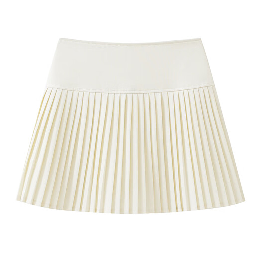 GIOIO woolen high-waisted pleated skirt for small women 2025 autumn and winter new age-reducing versatile short skirt slimming A-line skirt off-white M waist 68 (98-108Jin Jin is equal to 0.5 kg)