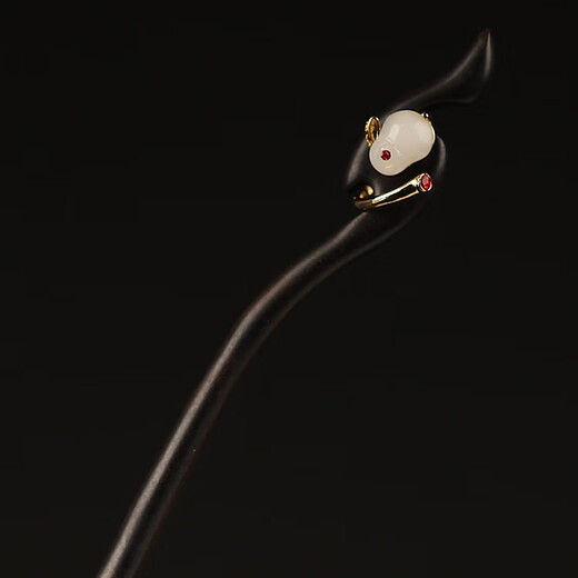 Chinese style ebony hairpin antique style retro style hand-carved elegant temperament daily Hanfu cheongsam hair accessories red tail