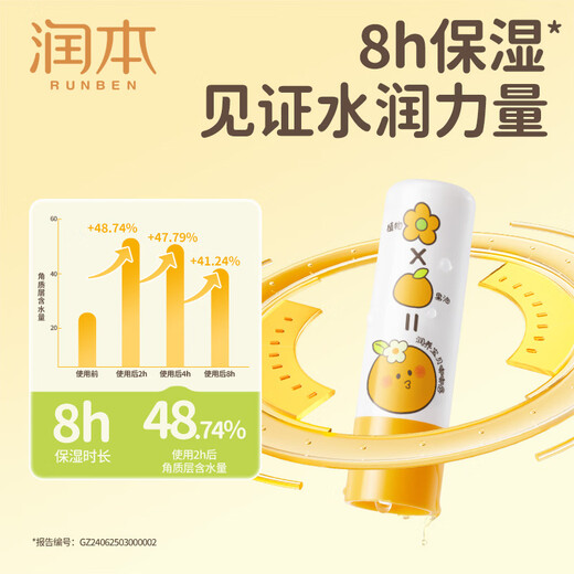 RUNBEN baby lip balm, moisturizing lip balm, children's lip balm, girls' special moisturizing, moisturizing, boy's lip balm, grapefruit scent 4g, 2 bottles, lip balm recommended by store manager