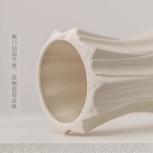 Jinpan European rose flower arrangement vase simple white ceramic flower vessel living room dining table dried flowers fresh flowers hydroponics decorative ornaments Huaze vase 20cm