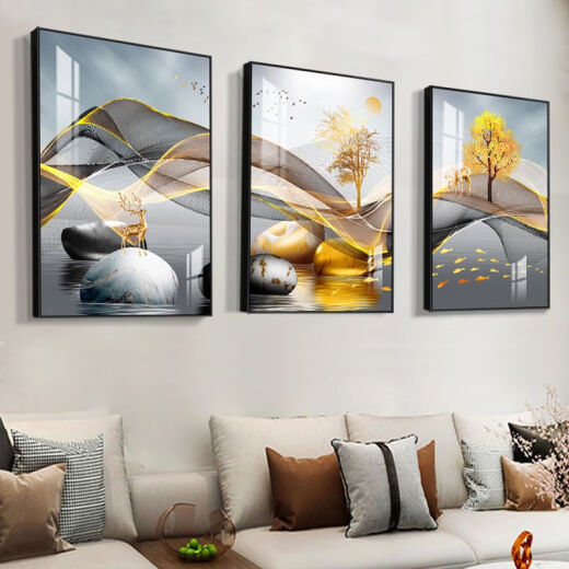 PUPAN Modern Simple Sofá Fondo de pared Pinturas colgantes Restaurante triplete Mural dormitorio pared pared sala de estar decoración de la sala de estar de decoración u1049 35*50cm1.5 metros de pared con triplete de 9 mm delgada