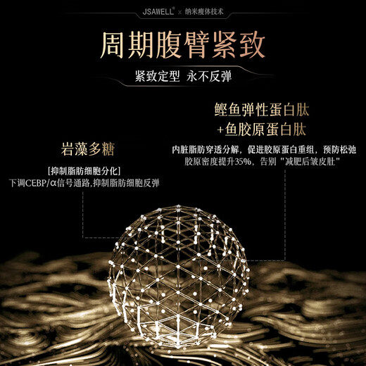 JSAWELL进口专利纤体针饮EGCG白芸豆阻断剂减肥瘦肚子控体燃脂全身美体饮