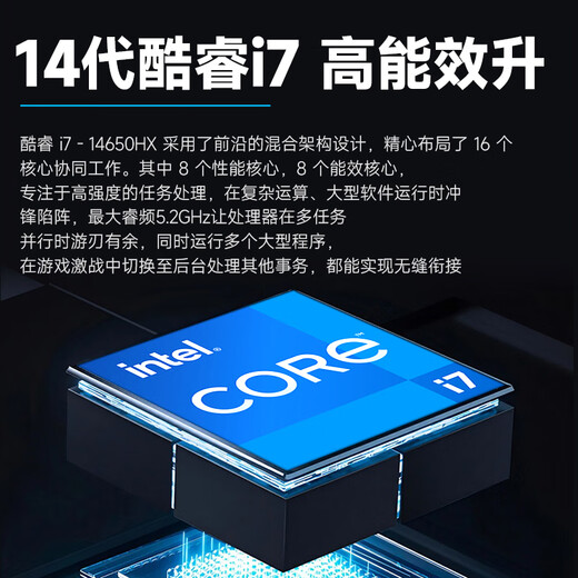 Five-color fish 14th generation Core i7-14650HX RTX5060 independent graphics 32G 1TB designer office commercial gaming desktop computer desktop computer host complete set