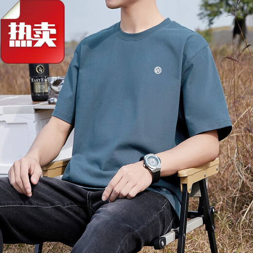 Fanke Liufang kurzärmeliges T-Shirt für Männer 2025 Neuer Sommer Pure Cotton Trendy Herren lose Männer oberste halbe Ärmlichkeit Herren T-Shirt White Pure Cotton Kurzärmel-1365 s empfohlen 90-115jin [Jin entspricht 0,5 kg]