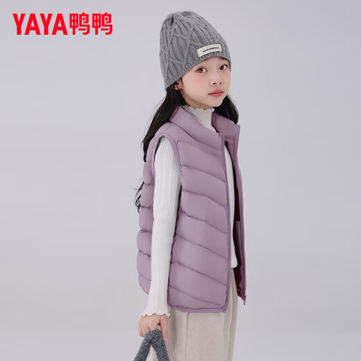 Yaya (YAYA) children's down vest for boys and girls, autumn and winter wear inside and outside, medium and large children's clothing, lightweight school uniform artifact vest jacket K black 160 160/80 (160)
