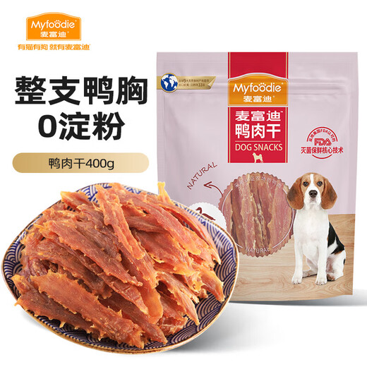 Bocadillos de perros maifudi bocadillos para mascotas tiras de carne de carne de entrenamiento para perros adultos bocadillos de pato 400g