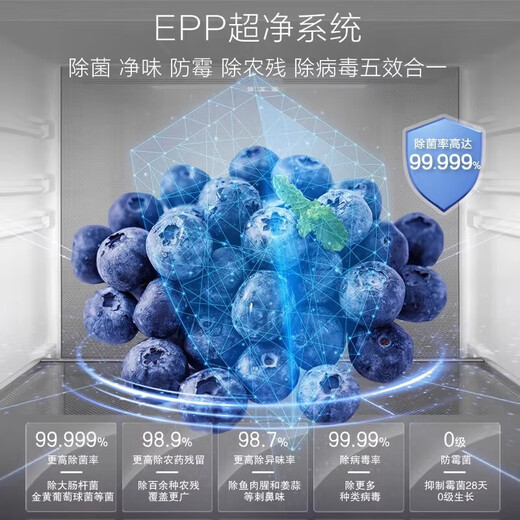 海尔冰箱655L十字对开四开门一级双变频风冷无霜家用超大容量EPP超净 一级双变频双循环655升 BCD-655WGHTD9DG9U1
