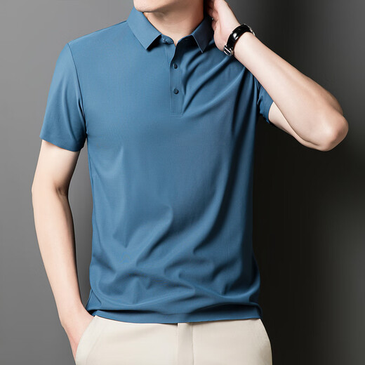 Slim Bird Summer Fashion New Men's Lapel Short Sleeve T-shirt Casual Business Breathable POLO Shirt 12358 Mi Xing 3XL