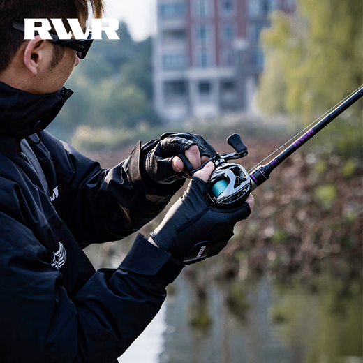 RVVR Outdoor Fishing Gloves Men's Wear-Resistant Non-Slip Breathable Three-Finger Lure Gloves Fiery Red M