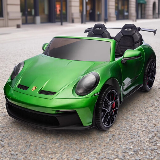 Children's Shoes Porsche 911 Double Extra Large Children's Electric Car Four-Wheeled Remote Control Car Baby Toy Car Painted Red Upgraded Powerful Version 24V10A+MP4 LCD Screen