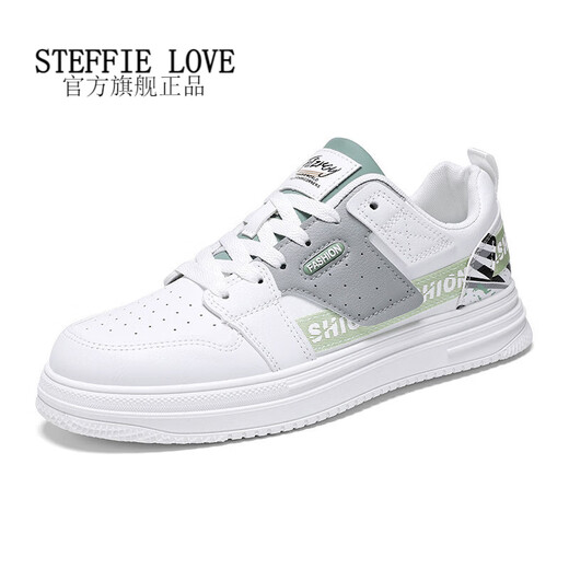 Steffie Love Herrenschuhe, Sommer vielseitige lässige trendige Markenschuhe, Herren-Internet-Promi-Junior High School-Schüler Sporthöhe, die kleine weiße trendige Schuhe 9195 White 39 Sports erhöhen.