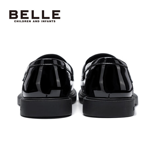 Zapatos Belle para niños, zapatos de cuero negro para niñas, mocasines de estilo nuevo británico de otoño 2025, zapatos de moda para niños, negro 36