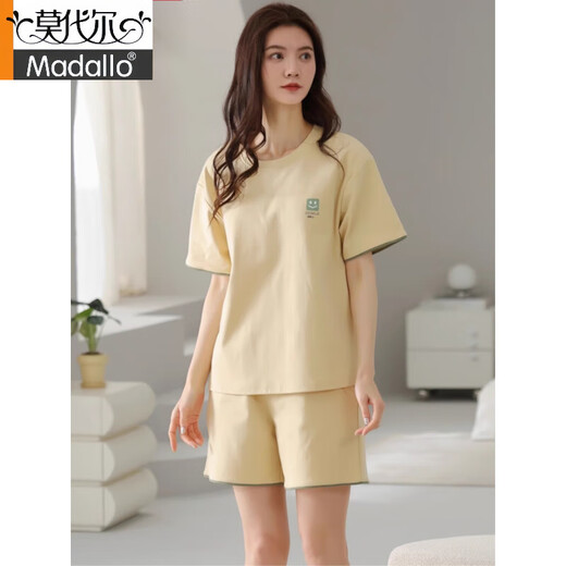 莫代尔睡衣女2025夏季新疆棉短袖短裤简约休闲棉质薄款家居服套装可外穿 Z9859 M 建议80-100斤