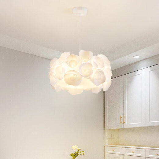 Hoshizawa Italienisch Designer Schlafzimmer Kronleuchter moderne einfache Blütenblatt-Schlafzimmer-Lampen-Creme-Wind Romantic Girl Room Lampe Jd9277-73 Deckenleuchte weiß 36W ohne Aurora