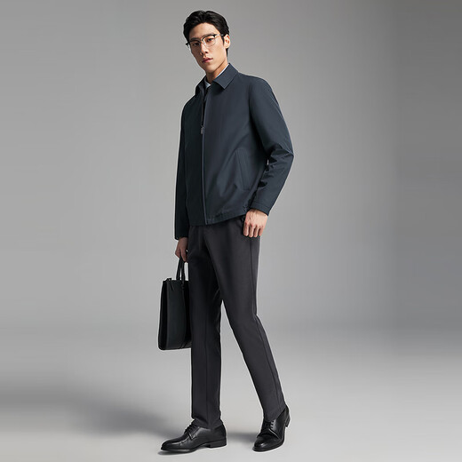 Youngor Jacket Men's High Quality Polyester Fiber Fabric Single Jacket Business Lapel Classic Men's Jacket 2025 New Product Navy VJJK419866FFA L 175/96A (Recommended 130-150Jin Jin equals 0.5 kg)