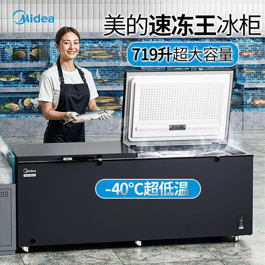 Midea美的冷柜商用大容量419升-40度超低温冷柜双门冷冻柜冷藏速冻单温 单温冷藏冷冻转换 超大容量 719升