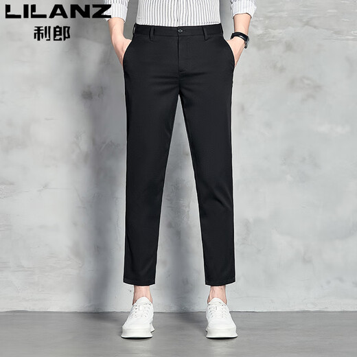 Pantalones casuales de seda de hielo para hombres de Lilang para hombres nuevos pantalones de negocios versátiles de moda versátiles de moda versátiles de alta gama delgado ydl9898 30
