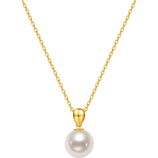 Saturday blessing yellow 18K gold pearl pendant girl birthday gift X0411333 yellow 18K gold without chain