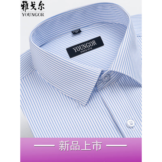 CEO雅戈尔长袖衬衫男士2024春秋款纯棉免烫中年休闲高端条纹正装衬衣 长袖6623 38 建议【70-95斤】