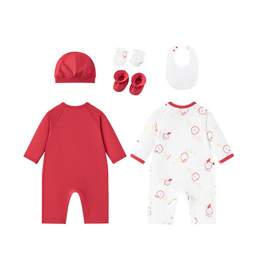 
YEEHOO baby gift box newborn festive red clothes baby gift newborn set gift 100-day gift