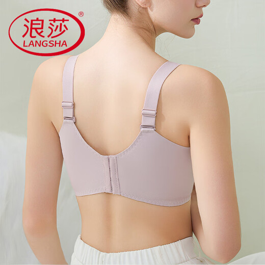 浪莎（LangSha）夏季内衣女大胸显小收副乳防下垂提拉薄款透气蕾丝大码无痕文胸罩 茉莉白+浅绿色【2件更划算】 80C 36-