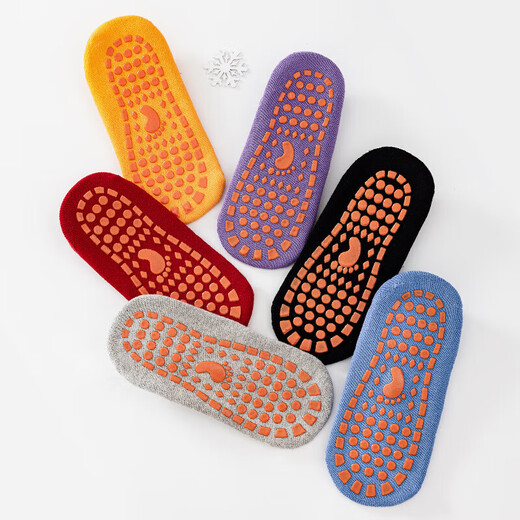 Anti-slip socks for adults, adult floor socks, summer thin indoor sports playground trampoline socks, Pilates fitness socks, black 3 pairs