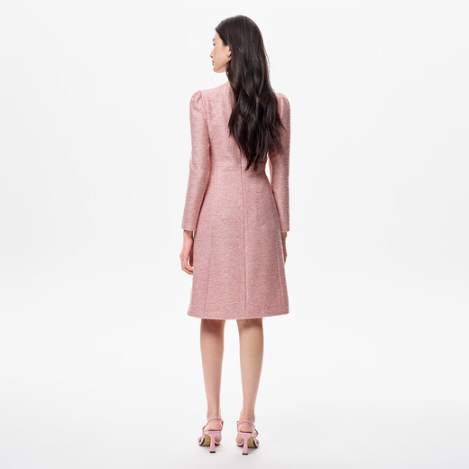 Kelaitel 2025 Autumn New French French y Fragant Style Slim y Soft Vestido A-Line Light Red M