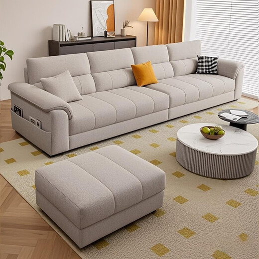 
Dudumeijia Fabric Sofa Living Room 2025 New Detachable Washing Sofa Simple Handrail Storage Cotton and Lines Sofa 528#