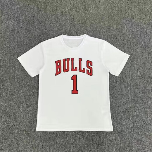 
Qiao Ting Bulls Rose Laven American basketball training suit Quick-drying short-sleeved sports T-shirt shooting suit trendy brand loose summer T6623 White Flyingman XS