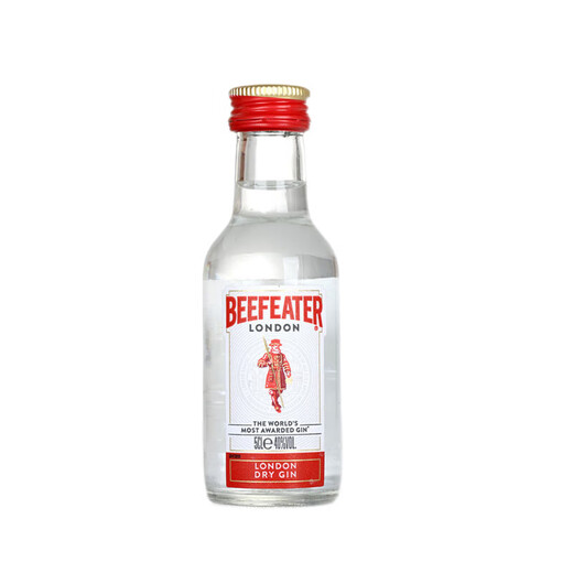 必富达（Beefeater）金酒蒸馏酒 英国进口洋酒 40度调酒基酒酒伴礼物必备 50mL 1瓶