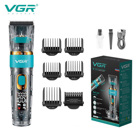 VGR695 Transparent Oil Head Electric Push Clipper Professionelles Ganzkörper wasserdichtes Haar Clipper High-Power Electric Push Clipper Spezial