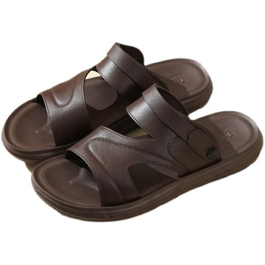 Jianqii Sandales de grande taille Men 46 47 Taille 48 hommes spéciaux 45 hommes 46 plus gras 47 élargi 48 Plastic 49 Bottom 50 Mold-Aged 3883 brun doux doux / non glissé / durable 39 Taille / Numéro standard
