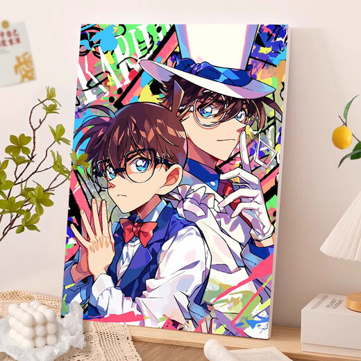 Detective Conan Monster Kidd Digital Oil Painting DIY Card Animation Hand Drawn Filling Coloring LL14699 20x30cm Thick solid wood inner frame Acrylic paint + professional oil painting canvas + multiple professional paint brushes + wall hanging workers