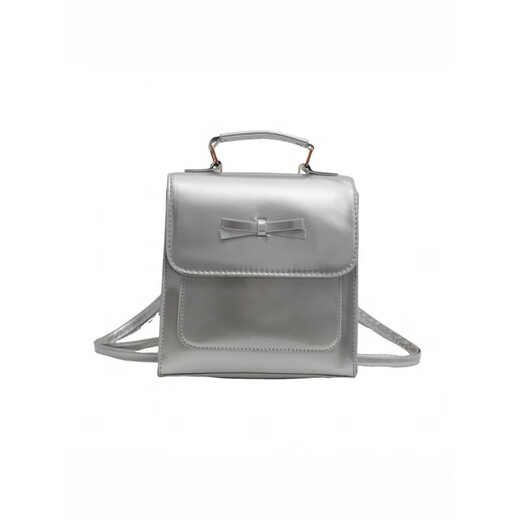 Dadong Korean niche large capacity solid color bag women's 2025 new trendy fashion student backpack versatile travel bag silver