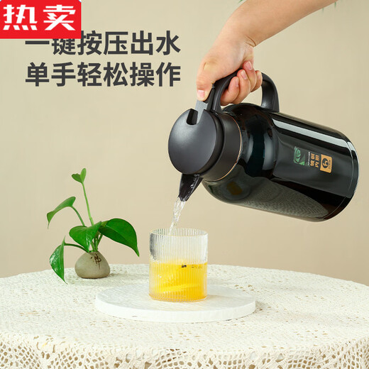 特拉法德国进口品质保温壶家用大容量304不锈钢内胆长效保温热水壶暖瓶 9277香槟金2.1升 内外304不锈钢