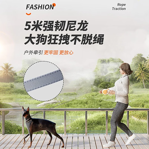 Beichuzhong dog leash, automatic leash, dog leash, large, medium and small dog leash, retractable dog leash, orange 5M automatic retractable leash, comfortable feel, flexible braking
