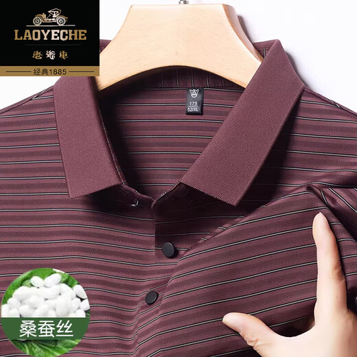 Camiseta clásica de seda de color seda de mulberry para hombres de alta gama 2025 Summer NUEVO estilo de mediana edad y anciana Camisa H9866 Dark Green 4xl 190180-200Jin [Jin es igual a 0,5 kg]