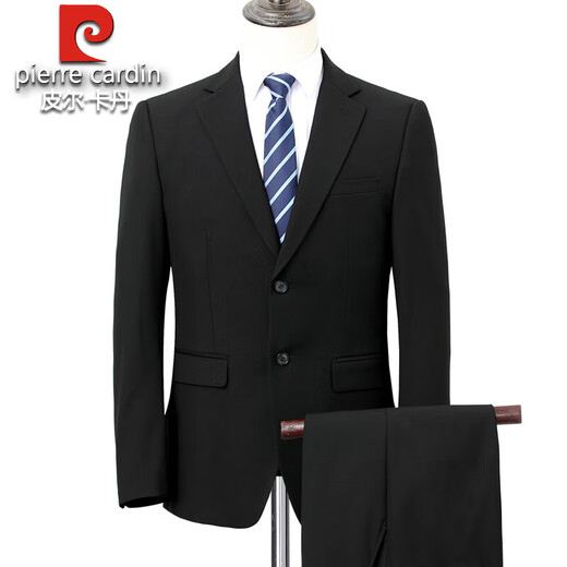 Pierre Cardin large size suit for men 2025 spring and autumn new style middle-aged loose plus business professional formal wear work wedding suit navy blue L 175/50C 165-175Jin Jin equals 0.5 kg