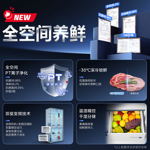 Midea 536 French multi-door refrigerator 511L large capacity ultra-thin embedded dual system first-level energy efficiency air-cooled frost-free trade-in white MR-536WUFPZE national subsidy