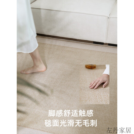 Chuangjingyi Selected Carpet Living Room 2025 New No Washable Wipeable High-end Living Room Carpet 2025 New Cool Floor Mat Summer Ice Wire Yimu-15780 150cm*200cm [Scratch-resistant and wear-resistant]
