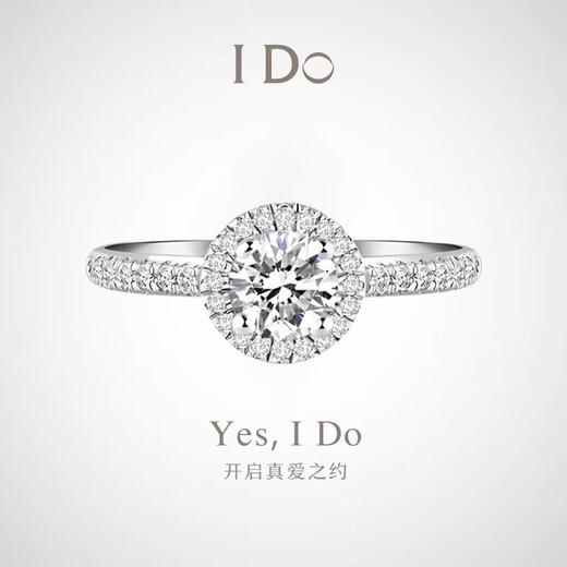 I Do platinum PT950 ring 1 carat diamond ring women's round bag cultured diamond wedding ring proposal wedding gift for wife and girlfriend round bag-1 carat diamond size 12
