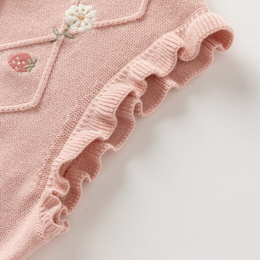 David Bella (Dave/Bella) Kinderpullover-Strickjacke 2025 Girls 'New Strick Weste Baby Girls Herbst Vest Children's ärmellose Topgrau Pink [Spot] 73 cm (empfohlene Höhe 66-73 cm)