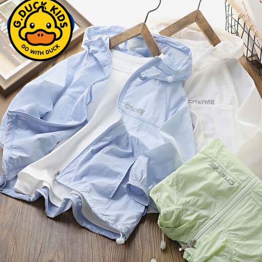 G.DUCKKIDS Boys' Sun Protection Clothes Summer Clothes 2025 New Lightweight Breathable Jackets Children's Sun Protection Clothing Medium and Large Children's Tops Air-Conditioning Clothes Blue Sun Protection Clothes Children's Day Gift 150