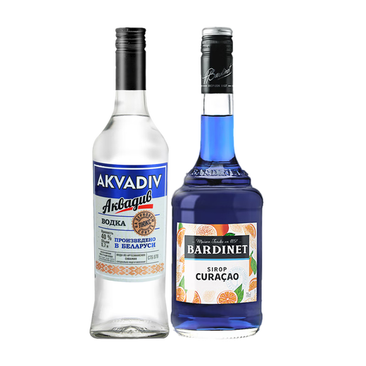 Bardinet syrup Lijiao wine, alcohol-free French original bottle imported foreign wine, bartending base wine set, blue coral reef: blue orange + vodka