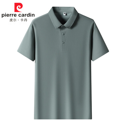 皮尔卡丹（pierre cardin）珠地速干polo衫男士冰感夏季短袖无缝压胶polo衫工作服冰丝T 12357湖绿色 M