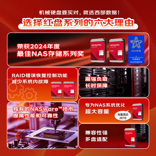 Western Digital (WD) NAS mechanical hard drive WD Red Plus Western Digital Red Drive 4TB Private Cloud 5400 to 256MB SATA CMR Vertical Network Storage 3.5-inch WD40EFPX