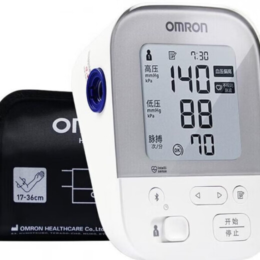欧姆龙（OMRON）血压计j738原装进口蓝牙自动家用上臂 池+收纳包
