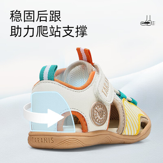 Tylanis Chaussures pour enfants Sandales Baby Summer Nouvelles chaussures de devant Bénéres et filles Baby Anti-Slip Soft Sole Toddler chaussures clés chaussures blanc / jaune 18 longueur intérieure 12,5 Convient pour la longueur du pied 11,8-12,2