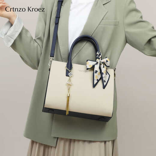 CRTNZO KROEZ轻奢包包女包妈妈包2025年新款轻奢手提包生日七夕情人节礼物包包 米白色-CK女包送女友老婆闺蜜礼物高档实用高级感