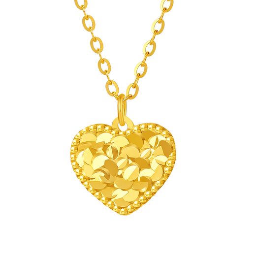 Saturday blessing yellow 18K gold necklace broken gold love color gold necklace birthday gift C0616152 40+5cm